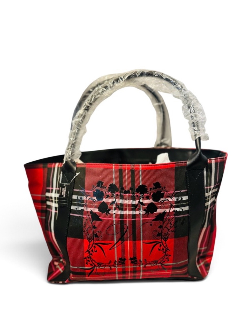 Victoria Secret Big Red & black Tote Bag - 20”X10.5”